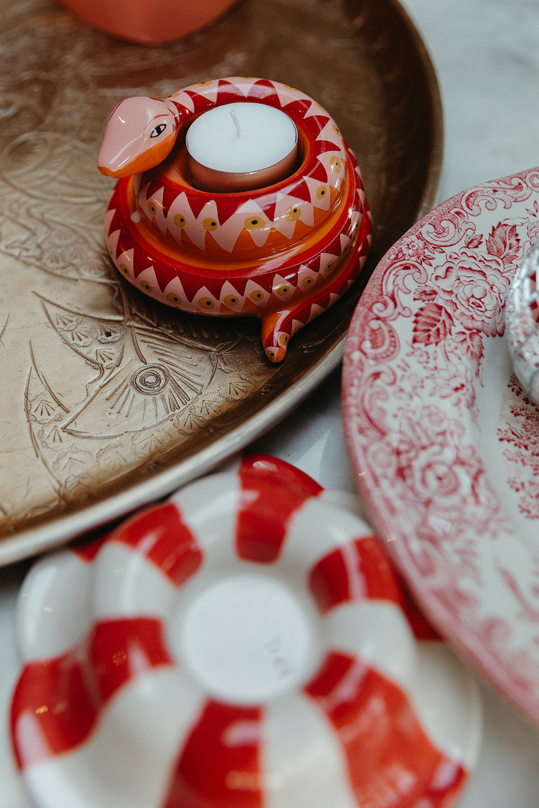 All the luck in the world keramieken waxinelichthouder flower