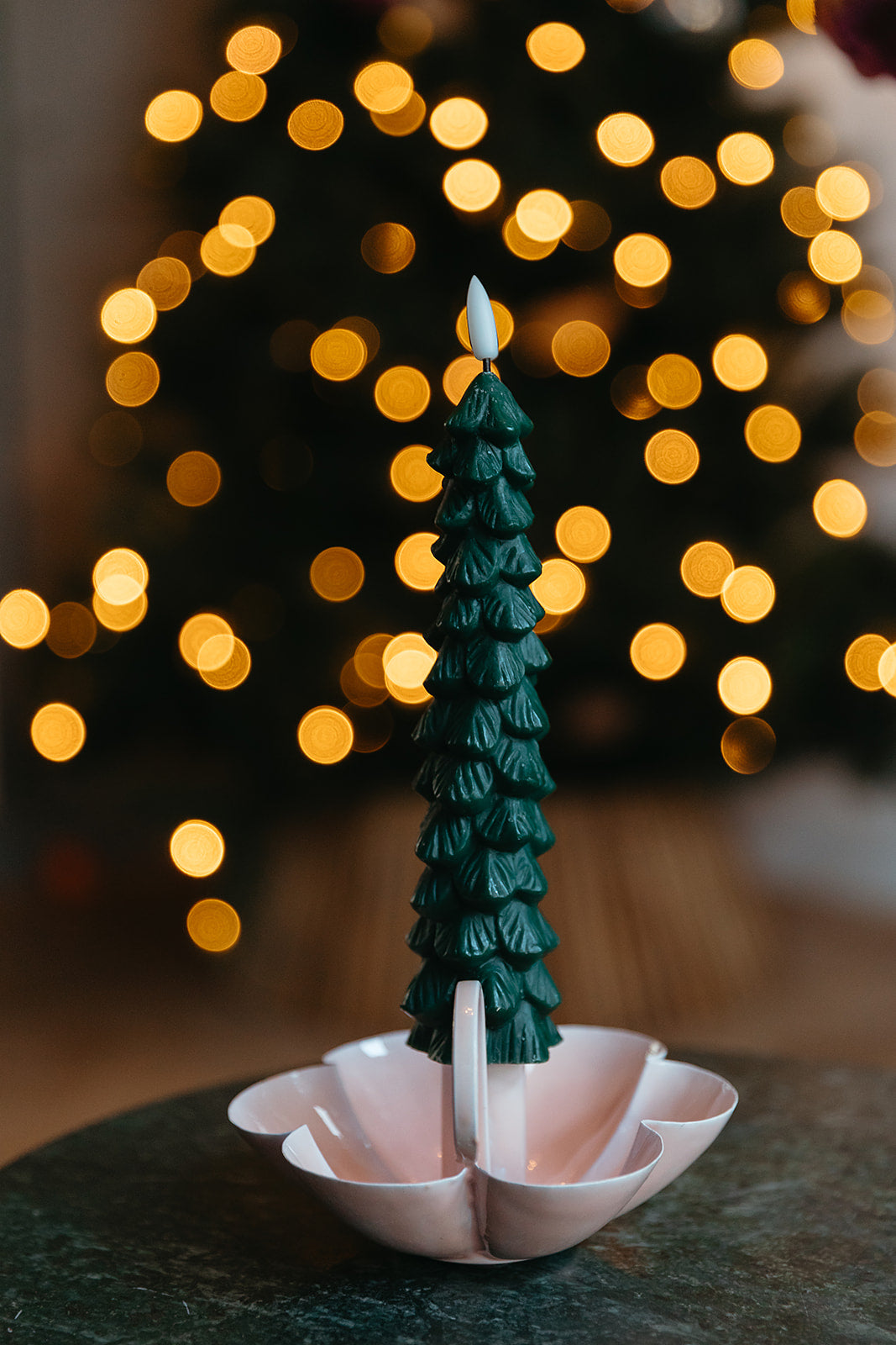 Rice metalen kandelaar bloem lichtroze