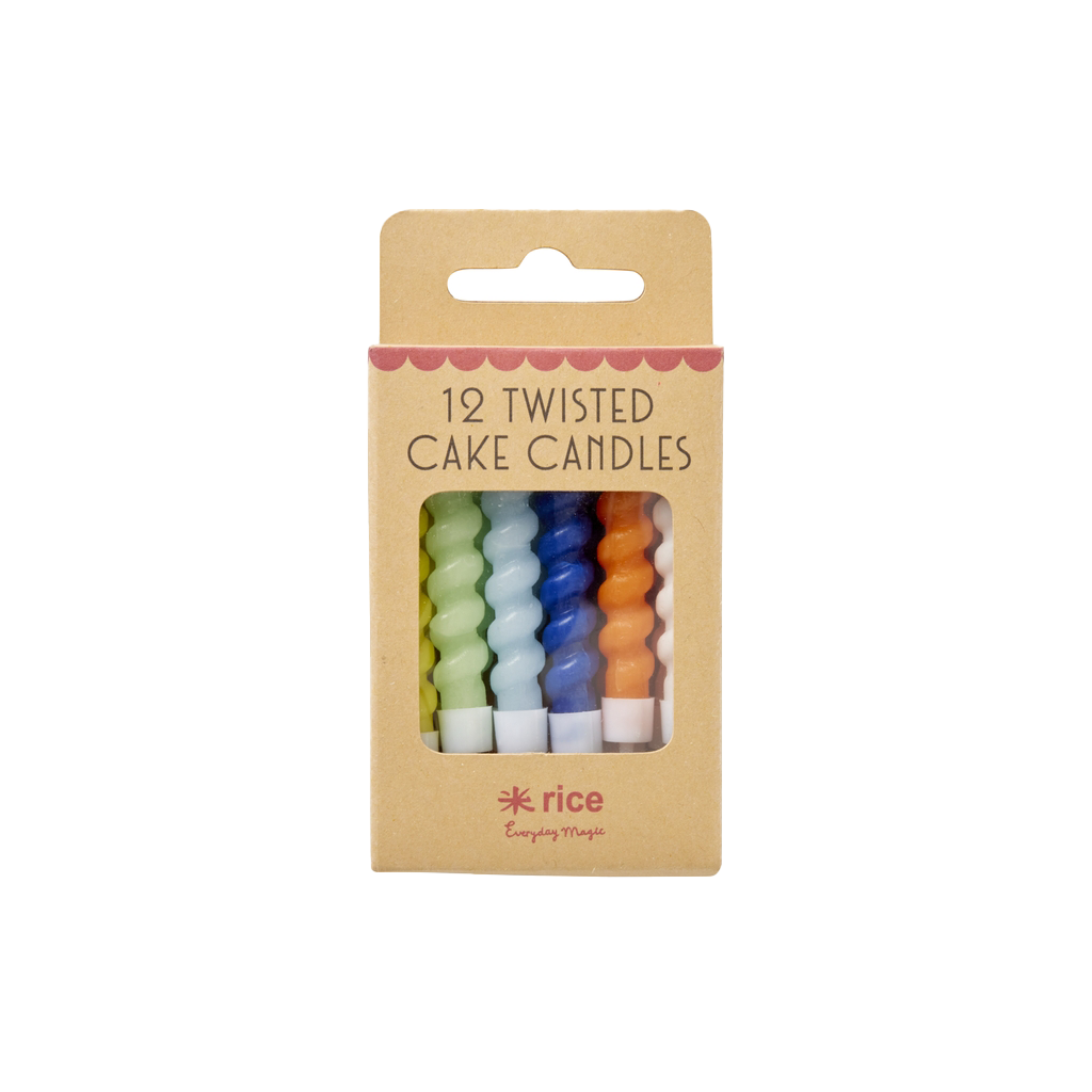 Rice- Verjaardagskaarsen - Twisted blue 12 stuks