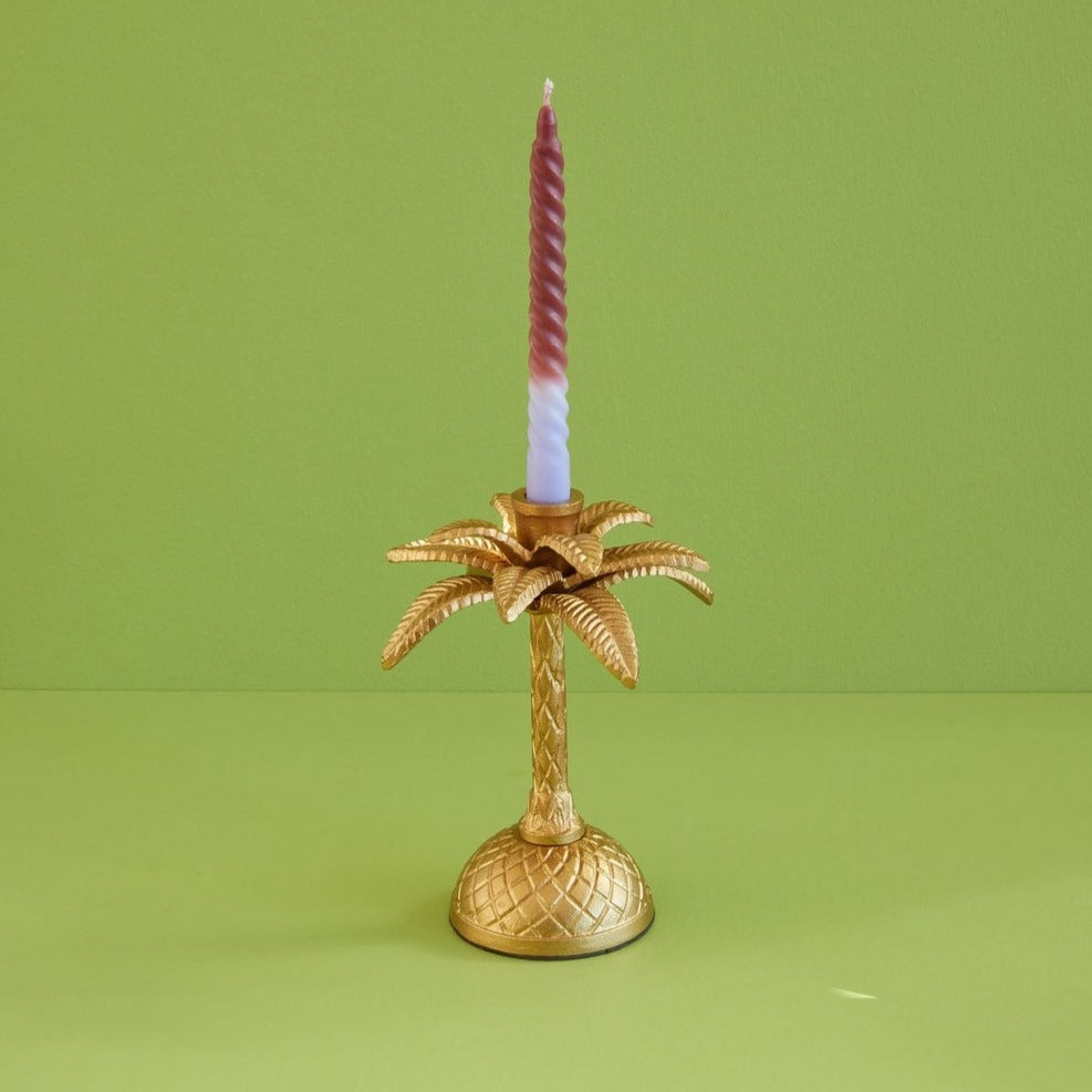 Rice metalen gouden kandelaar palmboom