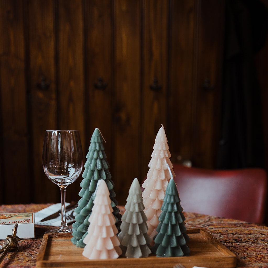 The Candle Club kerstboom kaars groen 20cm