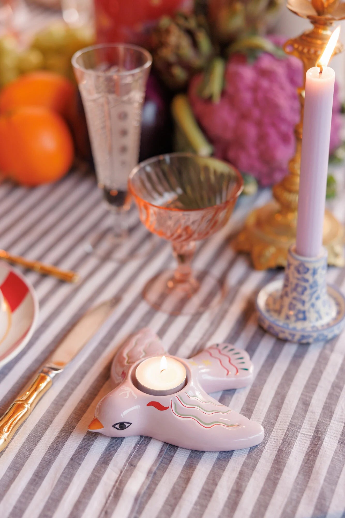 All the luck in the world keramieken waxinelichthouder Bird