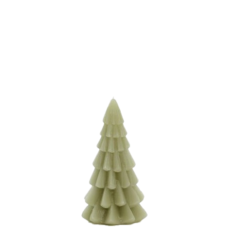 The Candle Club kerstboom kaars lichtgroen 12cm