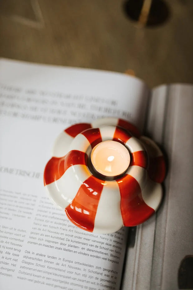 All the luck in the world keramieken waxinelichthouder flower