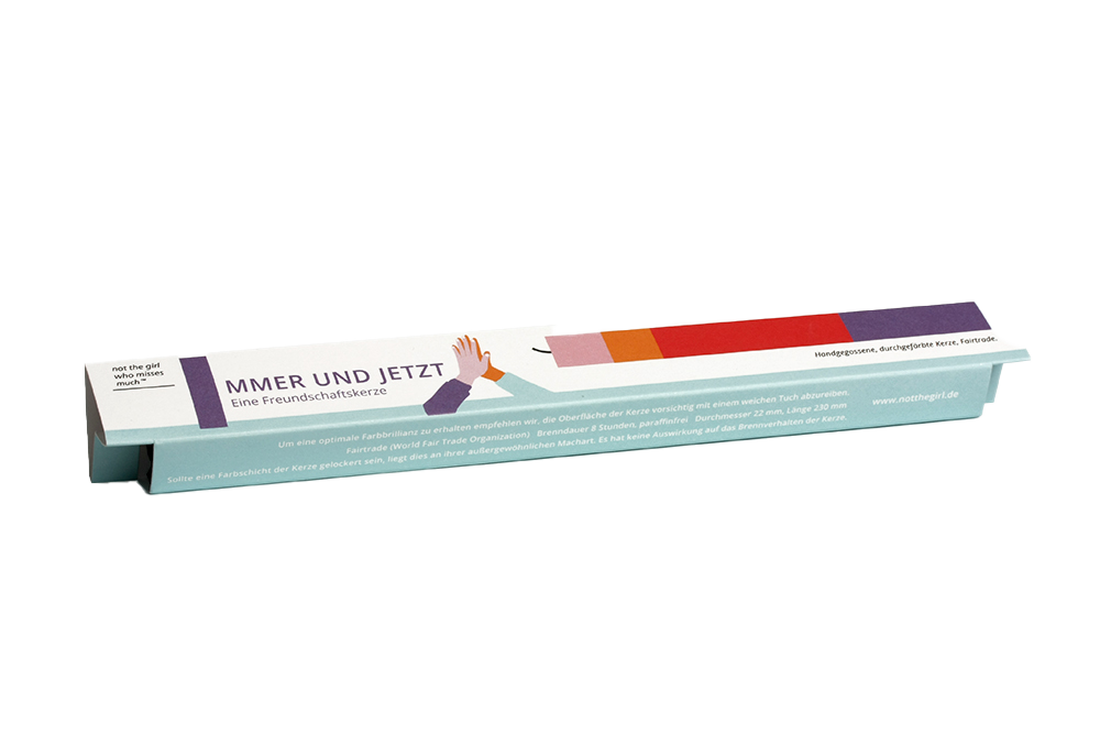 The Candle Club multicolor vriendschap dinerkaars 23cm
