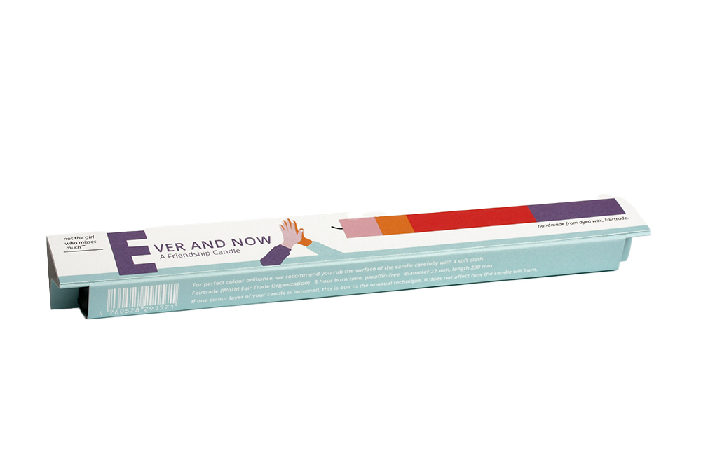 The Candle Club multicolor vriendschap dinerkaars 23cm