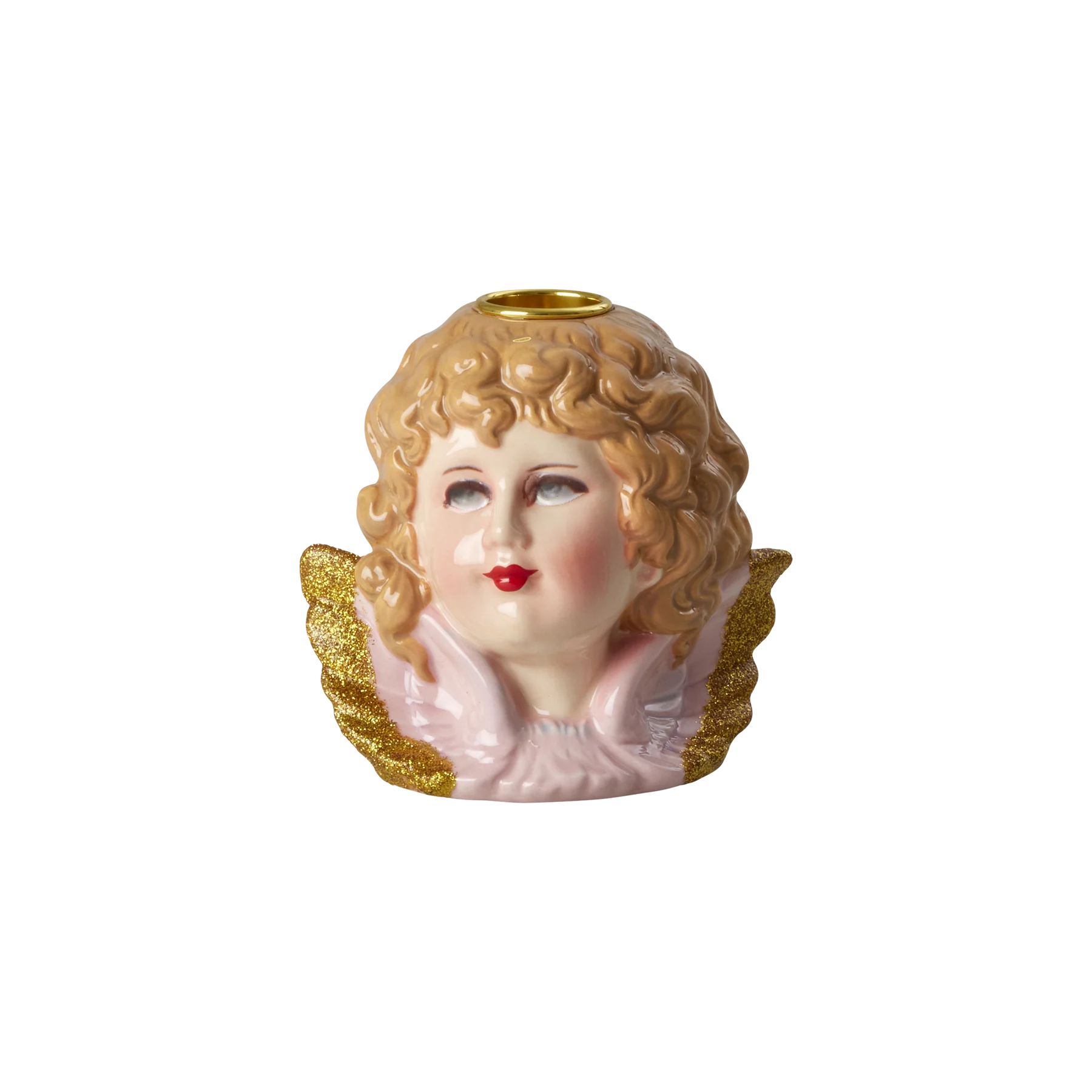 Rice keramieken kandelaar angel head lavendel.