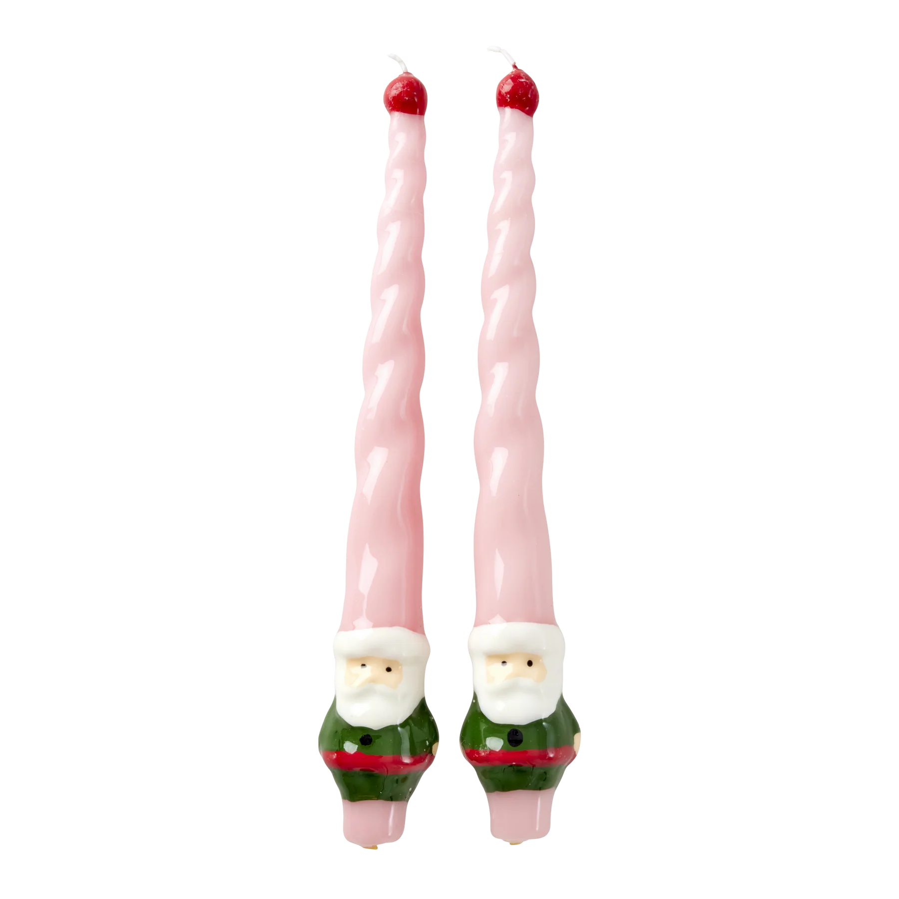 Set van 2 kerstman dinerkaarsen