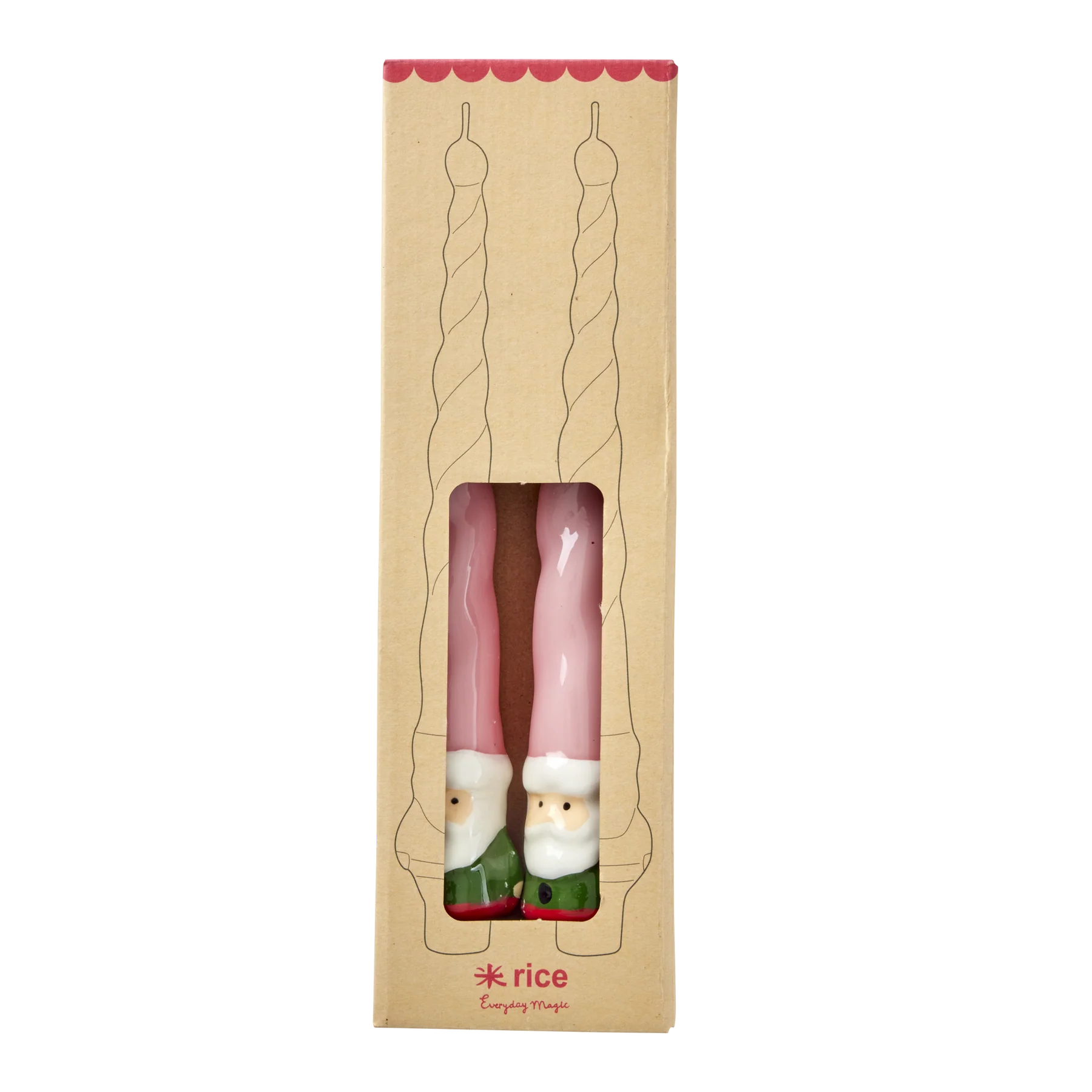 Set van 2 kerstman dinerkaarsen