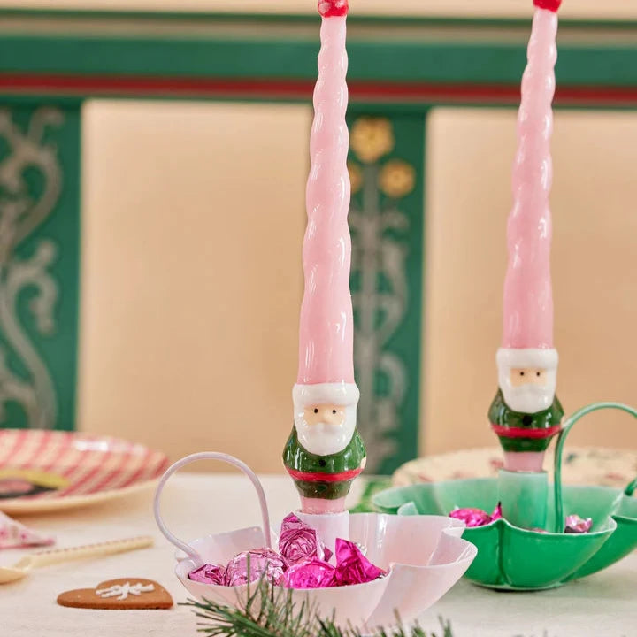 Set van 2 kerstman dinerkaarsen