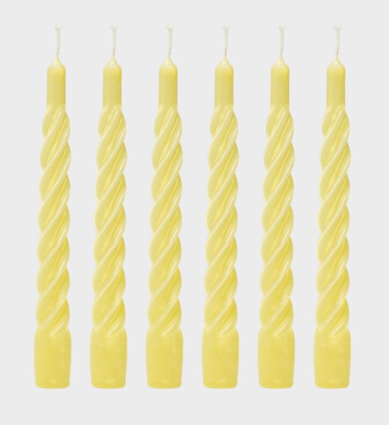 The Candle Club Twisted Candle Set - Geel - The Candle Club