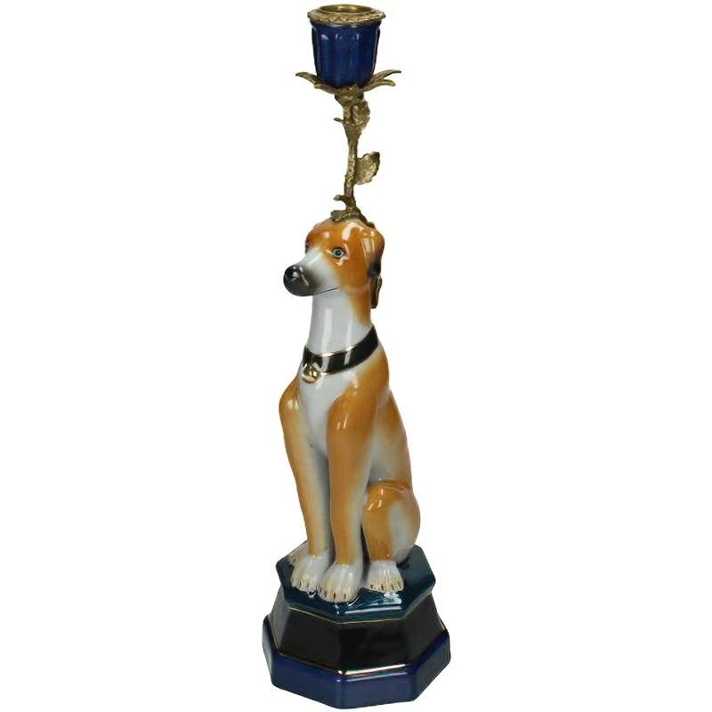 The Candle Club Kandelaar Hond Bruin - 34cm - The Candle Club