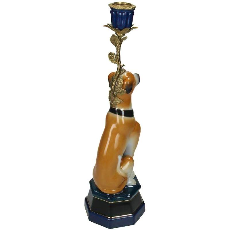 The Candle Club Kandelaar Hond Bruin - 34cm - The Candle Club