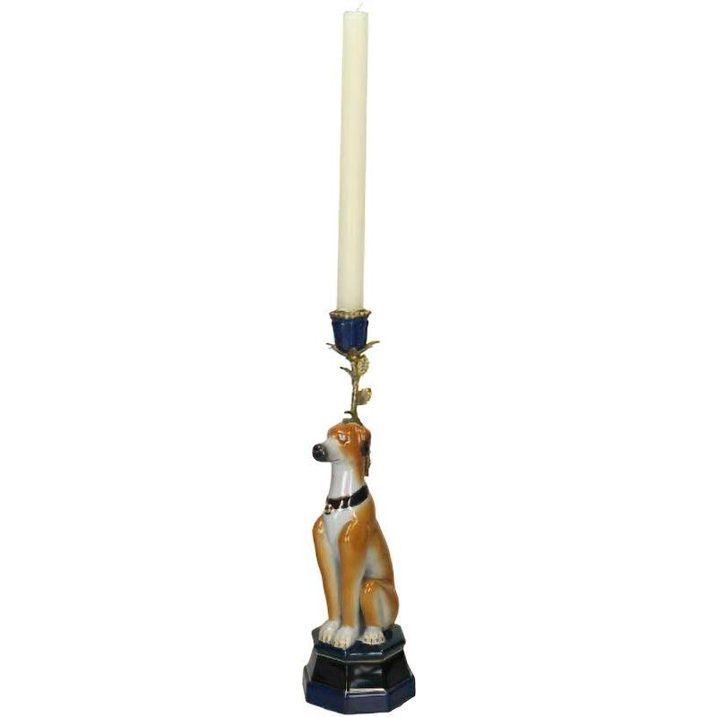 The Candle Club Kandelaar Hond Bruin - 34cm - The Candle Club