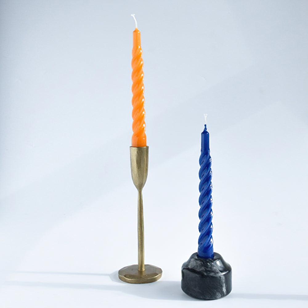 The Candle Club Twisted Candle Set - Donker blauw - The Candle Club