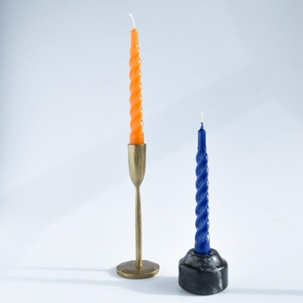The Candle Club Twisted Candle Set - Bold (donkerblauw, oranje, lila) - The Candle Club