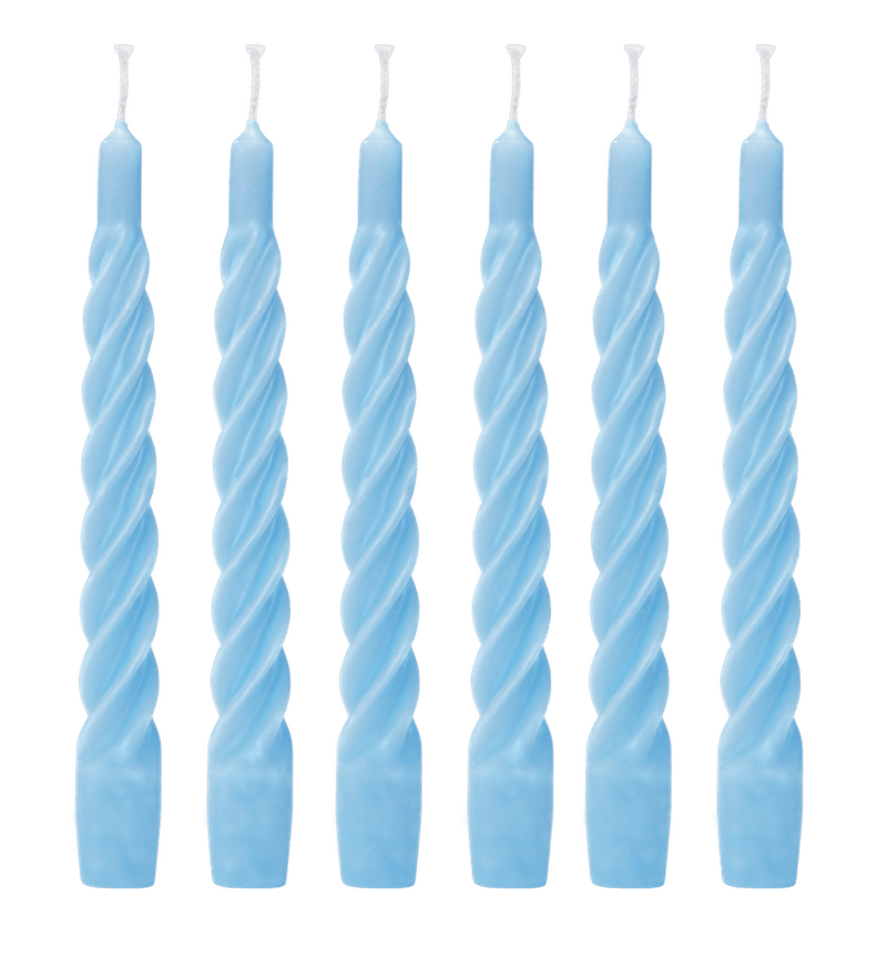The Candle Club Twisted Candle Set - Licht blauw - The Candle Club