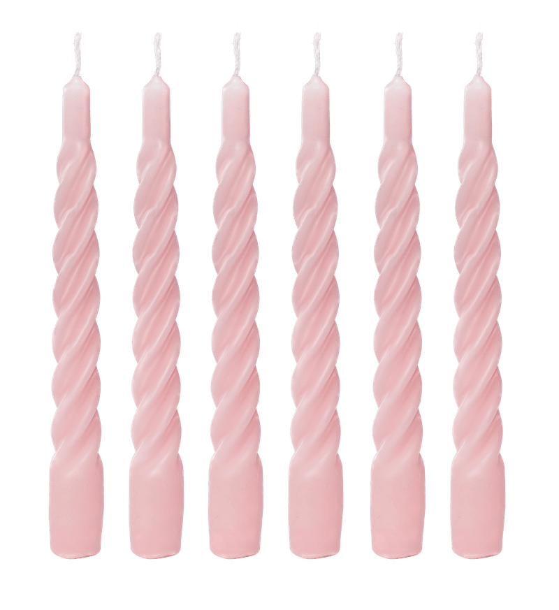 The Candle Club Twisted Candle Set - Roze - The Candle Club