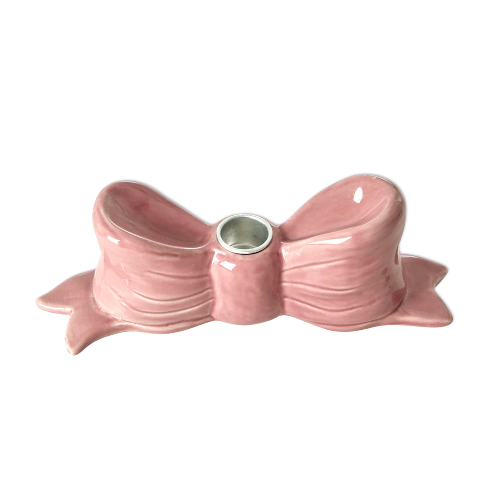 Rice keramieken kandelaar BOW PINK
