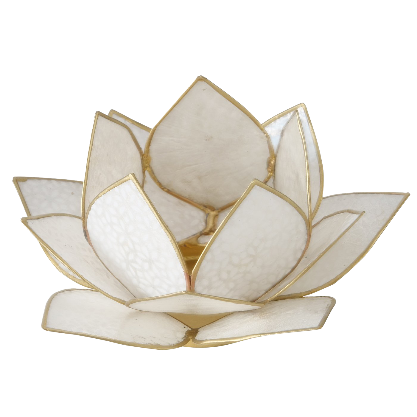 Lotusbloem waxinelicht houder offwhite met design