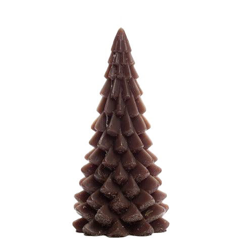 The Candle Club kerstboom kaars bruin 20cm