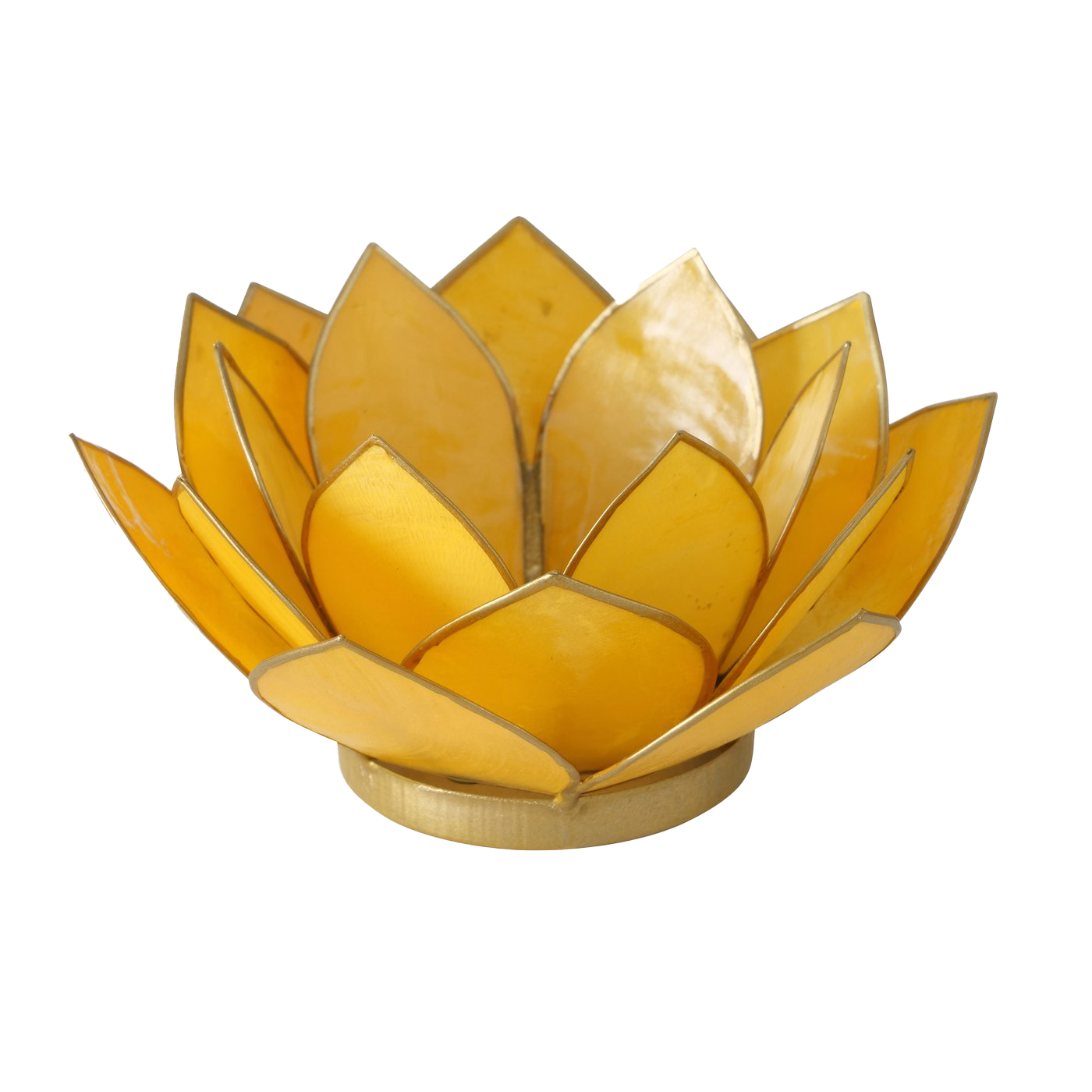 Lotusbloem waxinelichthouder golden yellow