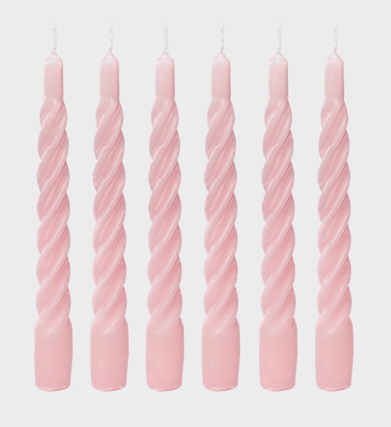 The Candle Club Twisted Candle Set - Roze - The Candle Club