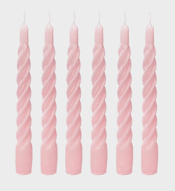 The Candle Club Twisted Candle Set - Roze - The Candle Club