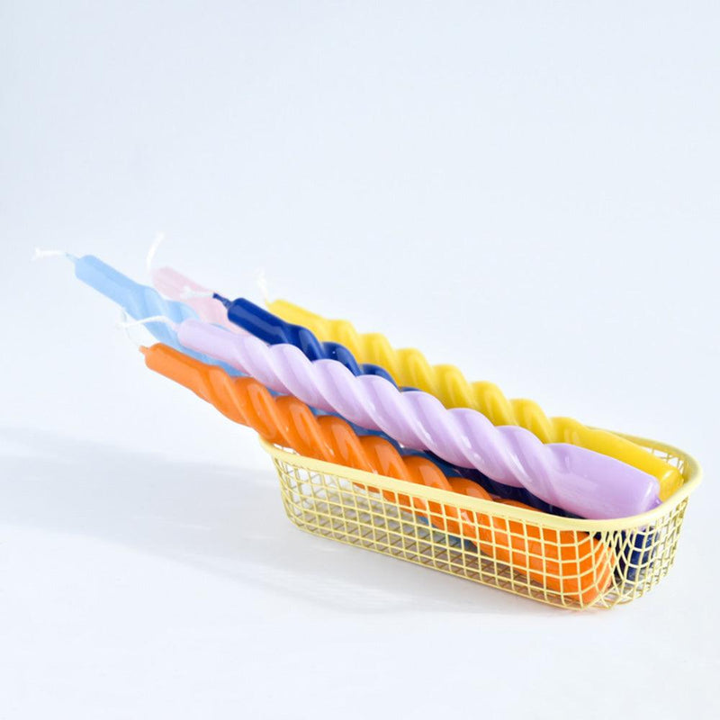 The Candle Club Twisted Candle Set - Geel - The Candle Club