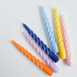 The Candle Club Twisted Candle Set - Bold (donkerblauw, oranje, lila) - The Candle Club