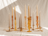 À la Glazen Kandelaar Mosterd geel - The Candle Club